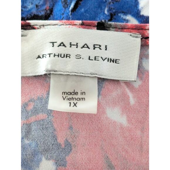 Tahari ASL Women's Floral Sleeveless Blouse Cowl Neck Stretch Top Plus Size 1X - Picture 4 of 8